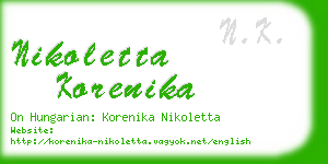 nikoletta korenika business card